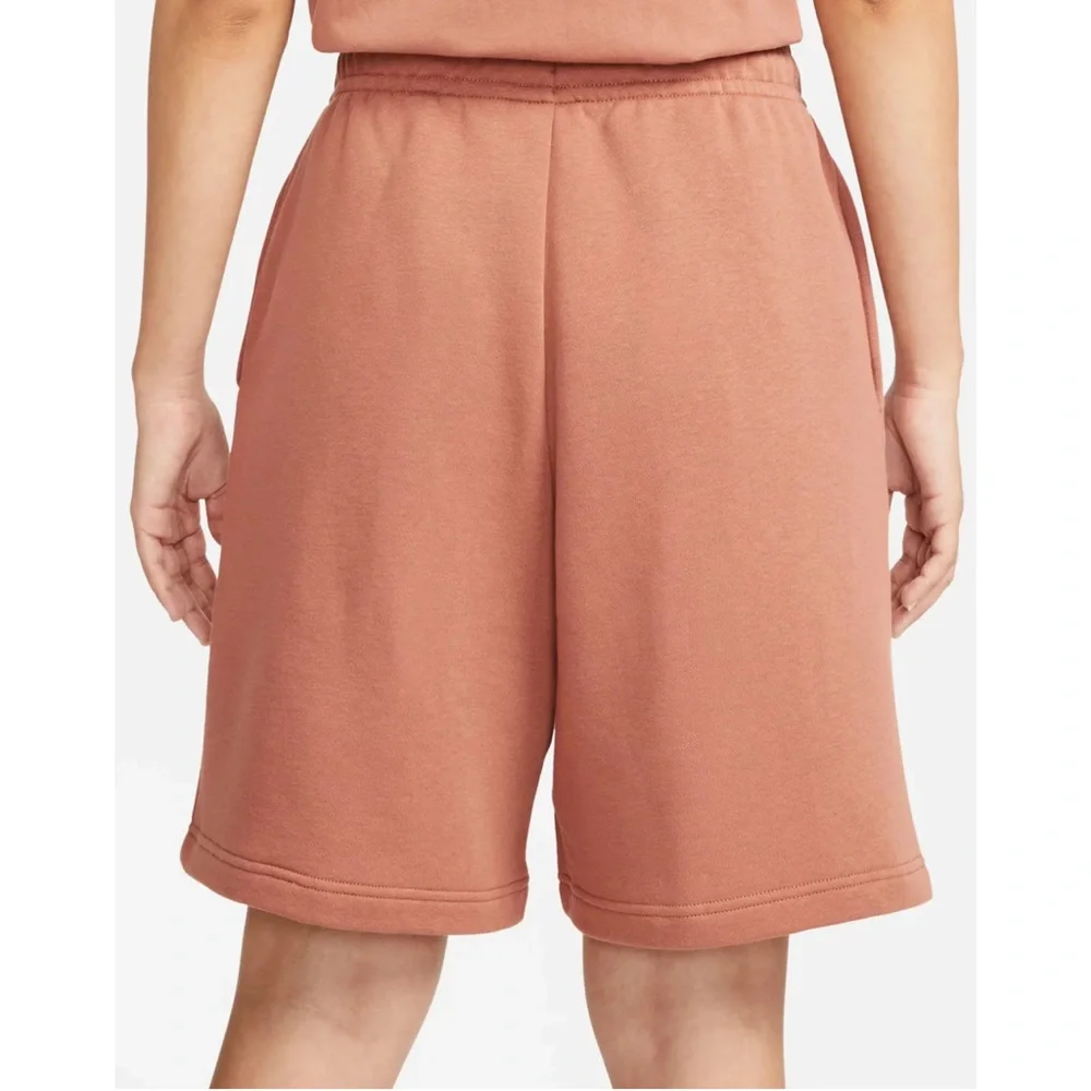 Nike Women's Sportswear Essential Fleece High Rise Shorts Size S Mineral Clay